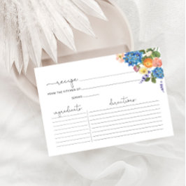 Tarjeta de recetas Floral Bridal Shower