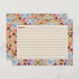 Tarjeta de recetas Floral Bridal Shower