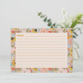Tarjeta de recetas Floral Bridal Shower