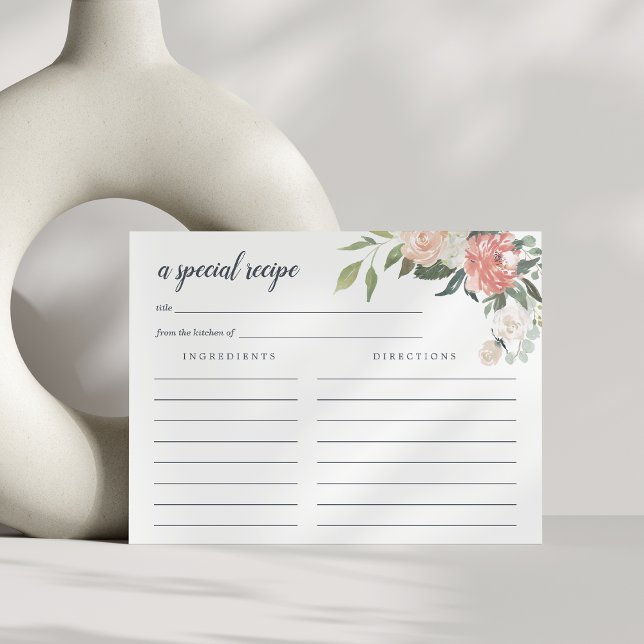 Tarjeta de recetas florales de verano medio (Subido por el creador)
