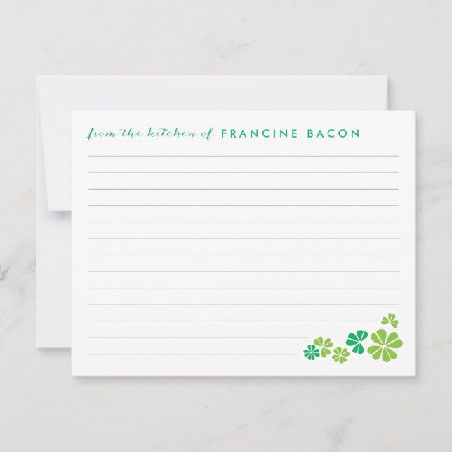 Tarjeta de recetas Lucky Clover (Anverso)