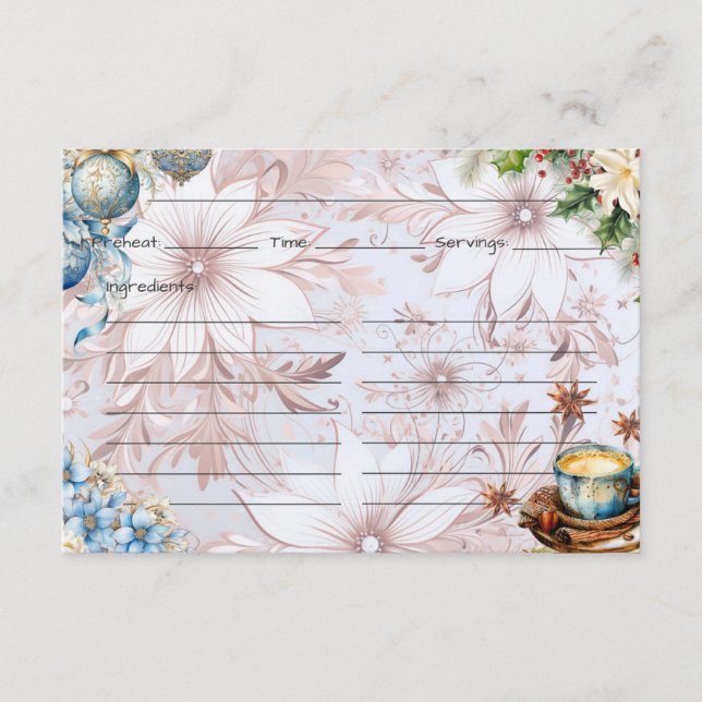 Tarjeta de recetas matutinas para navidades (Anverso)