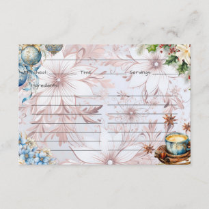 Tarjeta de recetas matutinas para navidades