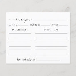 Tarjeta de recetas Nueve Novias de Ducha para Nube