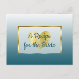 Tarjeta de recetas para bodas de mariposa dorada y