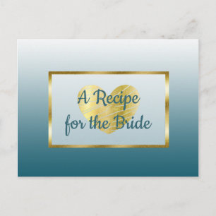 Tarjeta de recetas para bodas de mariposa dorada y