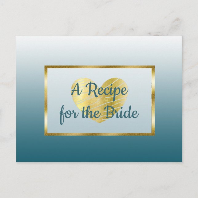 Tarjeta de recetas para bodas de mariposa dorada y (Anverso)