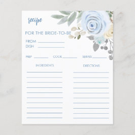 Tarjeta de recetas para ducha de novia en invierno