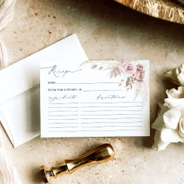 Tarjeta de recetas para ducha de novia floral de R
