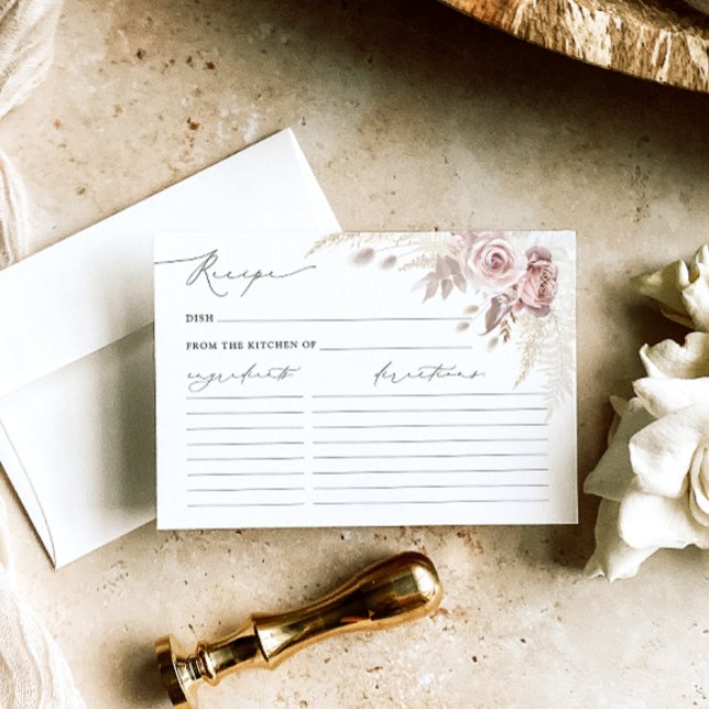 Tarjeta de recetas para ducha de novia floral de R (Subido por el creador)