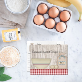 Tarjeta de recetas para hacer cola en el país