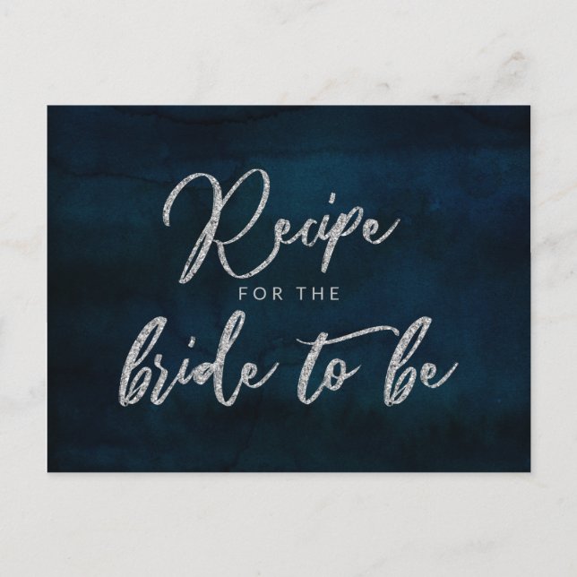 Tarjeta de recetas para la novia azul de plata de  (Anverso)