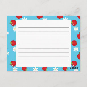 Tarjeta de recetas para manzanas y dias