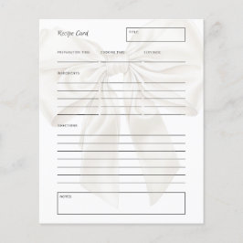 Tarjeta de recetas para novias con tema elegante y