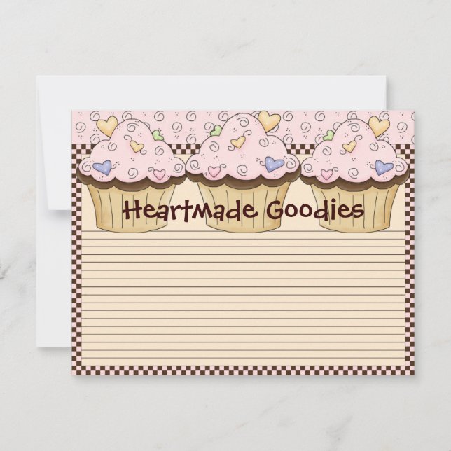 Tarjeta de recetas para pasteles (Anverso)