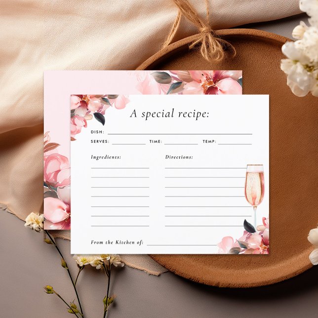 Tarjeta de recetas para Petales y Prosecco Bridal  (Subido por el creador)
