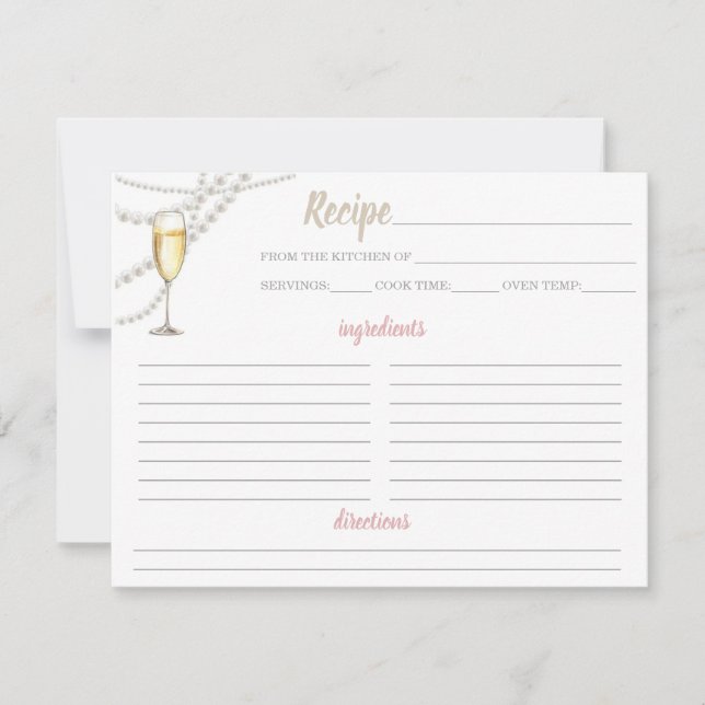 Tarjeta de Recetas Perlas y Prosecco (Anverso)