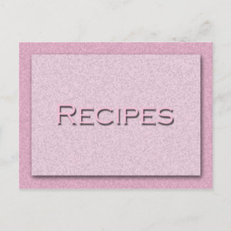 Tarjeta de recetas rosadas