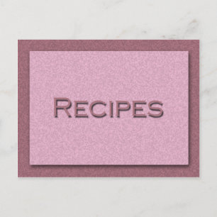 Tarjeta de recetas rosadas