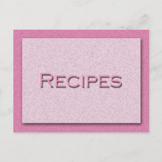 Tarjeta de recetas rosadas