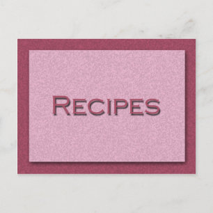Tarjeta de recetas rosadas