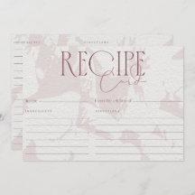 Tarjeta de recetas Rubor Pink Bridal Shower