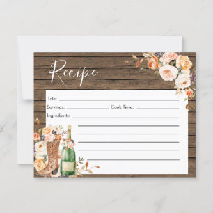 Tarjeta de recetas rusas para botes y duchas nupci