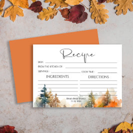 Tarjeta de recetas rusticas de hueso otoñal