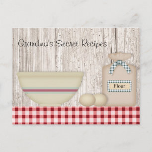 Tarjeta de recetas secretas de la abuela