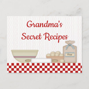 Tarjeta de recetas secretas de la abuela