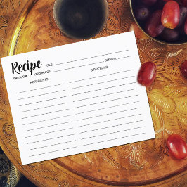 Tarjeta de recetas simple minimalista