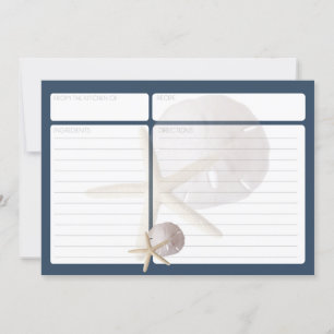 Tarjeta de recetas Starfish and Sand Dollar