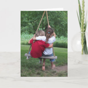 TARJETA DE RECIBIMIENTO: Chicas en un árbol girand