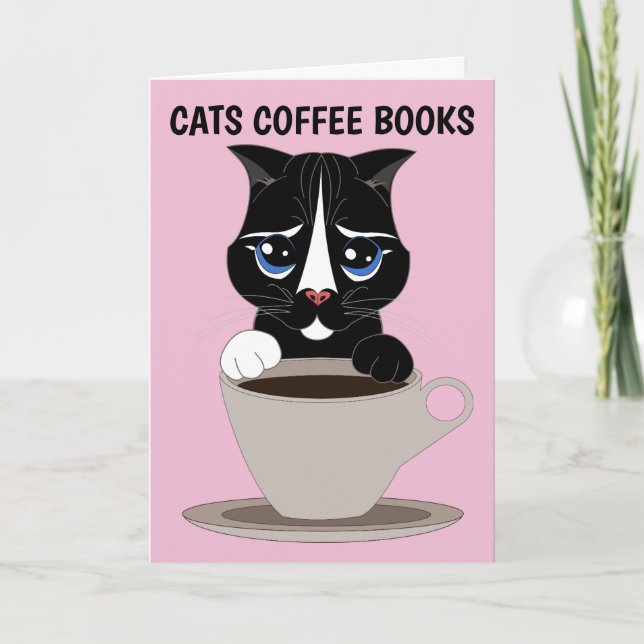 TARJETA DE RECIBIMIENTO DE ARTE DE CAFÉ CAT, TODAS (Anverso)