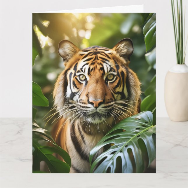 TARJETA DE RECIBIMIENTO DE BENGAL TIGER CUMPLEAÑOS (Anverso)