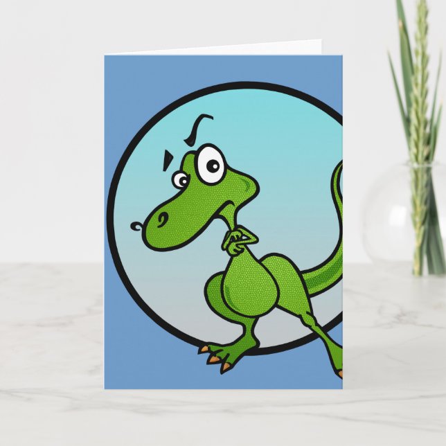 TARJETA DE RECIBIMIENTO DE DINOSAURIO DINOSAURIO D (Anverso)