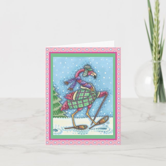TARJETA DE RECIBIMIENTO DE FLAMINGO ROSA DE INVIER (Anverso)