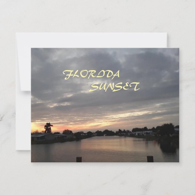 TARJETA DE RECIBIMIENTO DE FLORIDA SUNSET (Anverso)