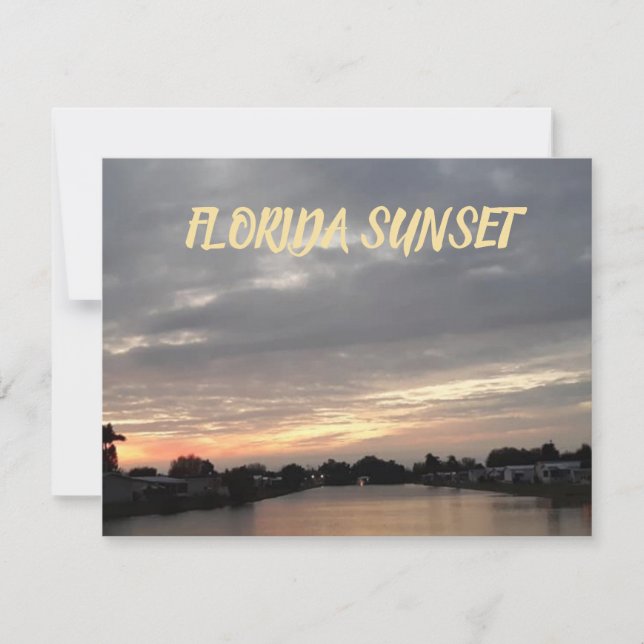 TARJETA DE RECIBIMIENTO DE FLORIDA SUNSET (Anverso)