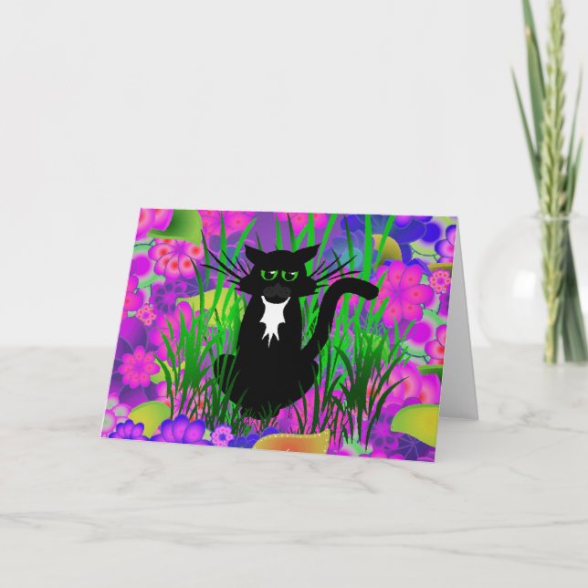 TARJETA DE RECIBIMIENTO DE GATO NEGRO (Anverso)