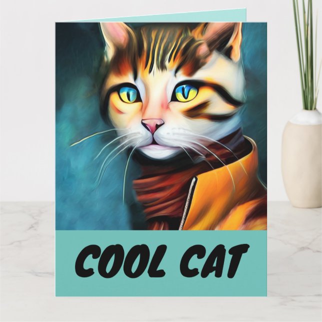 TARJETA DE RECIBIMIENTO DE Guay CAT ART BIRTHDAY (Anverso)