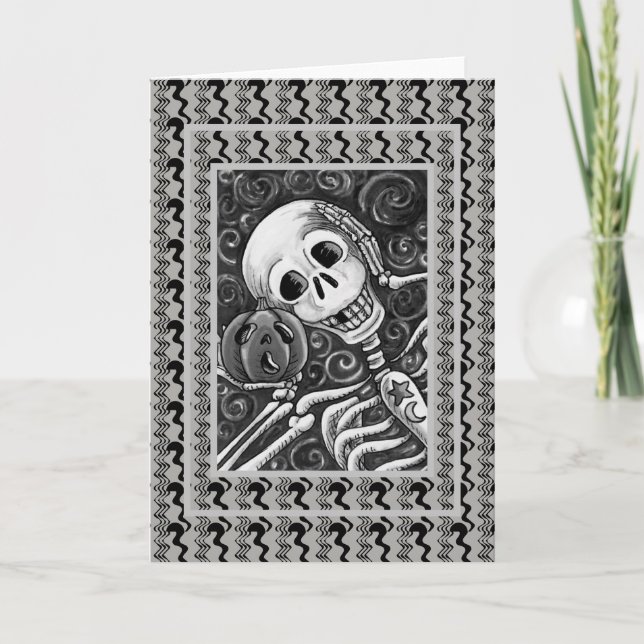TARJETA DE RECIBIMIENTO DE HALLOWEEN DE GÓTICO DE  (Anverso)