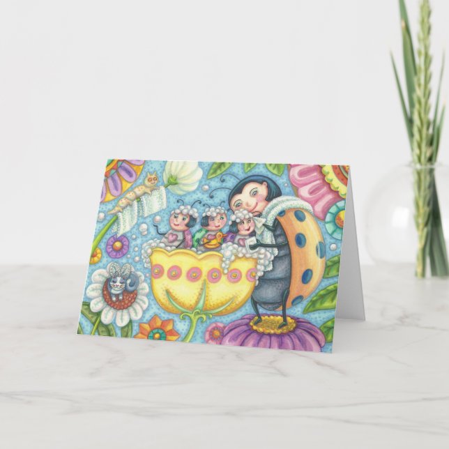 TARJETA DE RECIBIMIENTO DE LA FAMILIA Ladybug Bubb (Anverso)