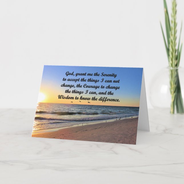 TARJETA DE RECIBIMIENTO DE LA OCEAN SERENITY PRAYE (Anverso)