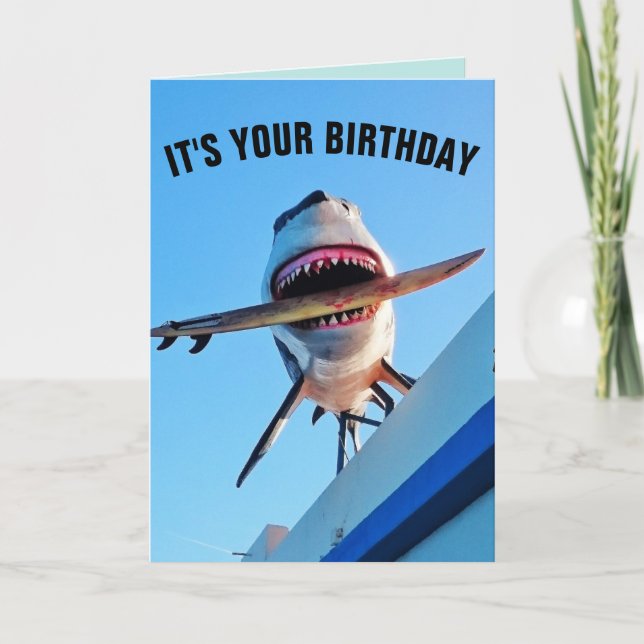 TARJETA DE RECIBIMIENTO DE TIBURÓN DE CUMPLEAÑOS D (Anverso)