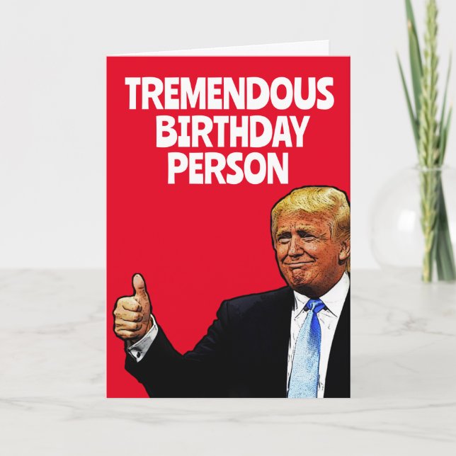TARJETA DE RECIBIMIENTO DE TRUMP BIRTHDAY FUNNY (Anverso)