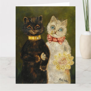 TARJETA DE RECIBIMIENTO DE VINTAGE CAT CATS BODA