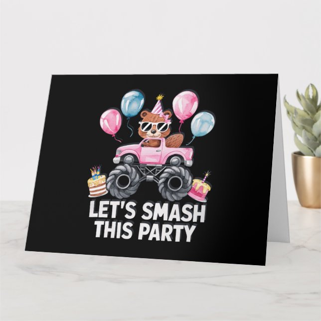 TARJETA DE RECIBIMIENTO DEL CUMPLEAÑOS PARA CHICAS (Planta pequeña)