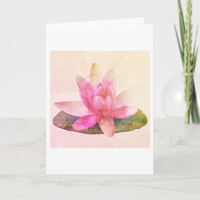 TARJETA DE RECIBIMIENTO FOLDEADA : LOTUS ROSA (Anverso)