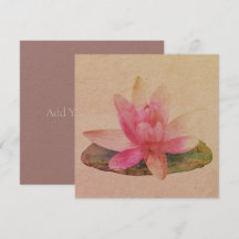 TARJETA DE RECIBIMIENTO PLANA : LOTUS ROSA